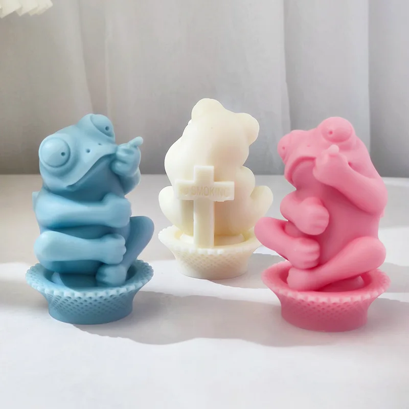 Силиконовая форма SZ837 для мыла в виде лягушки не курительной свечи 3D лягушка
