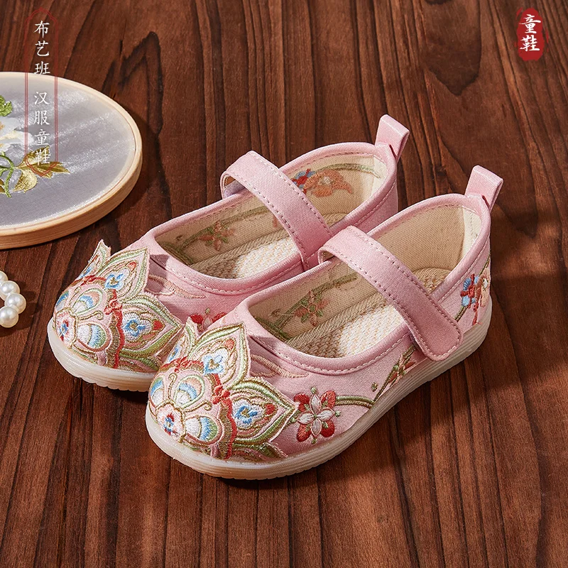 Детская обувь Hanfu весна-осень для девочек в старинном стиле вышитая китайском
