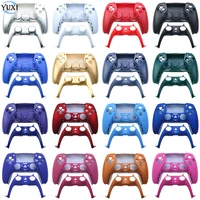 yuxi full controller housing shell front back case cover faceplate decorative strips replacement for ps5 gamepad repair parts