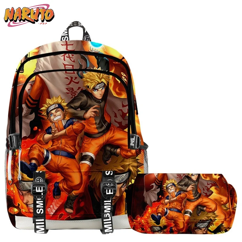 

Naruto Cartoon Anime Backpack Teen Boys Girl Large Capacity Backpack Children Waterproof School Bag 2pcs/set Backpack + Pen Case