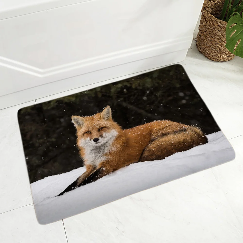 

Washable Doormat Indoor Mat Living Room Kitchen Carpet Flannel Art Rug Kid Room Animal Wild Fox Lounge Rug Parlor Mat Prayer Rug