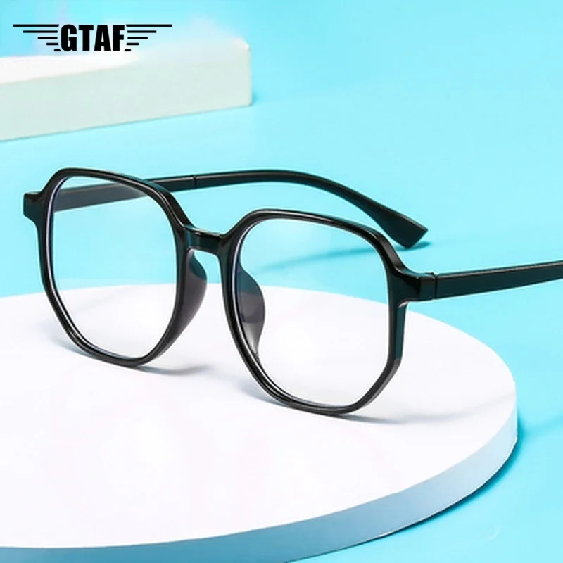 

Blue Light Blocking Myopia Glasses Women Men Large Frame Clear Computer Glasses Short Sighted Eyeglasses Minus Diopter 0 To -600