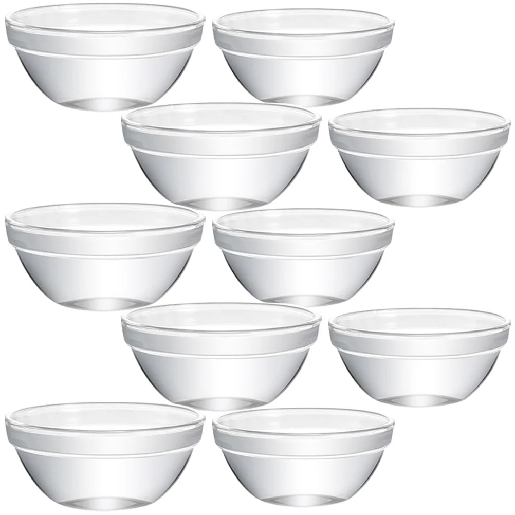 

10Pcs Kitchen Glass Dessert Bowls Appetizer Fruit Salads Dish Small Fruit Serving Starter Glass Bowls