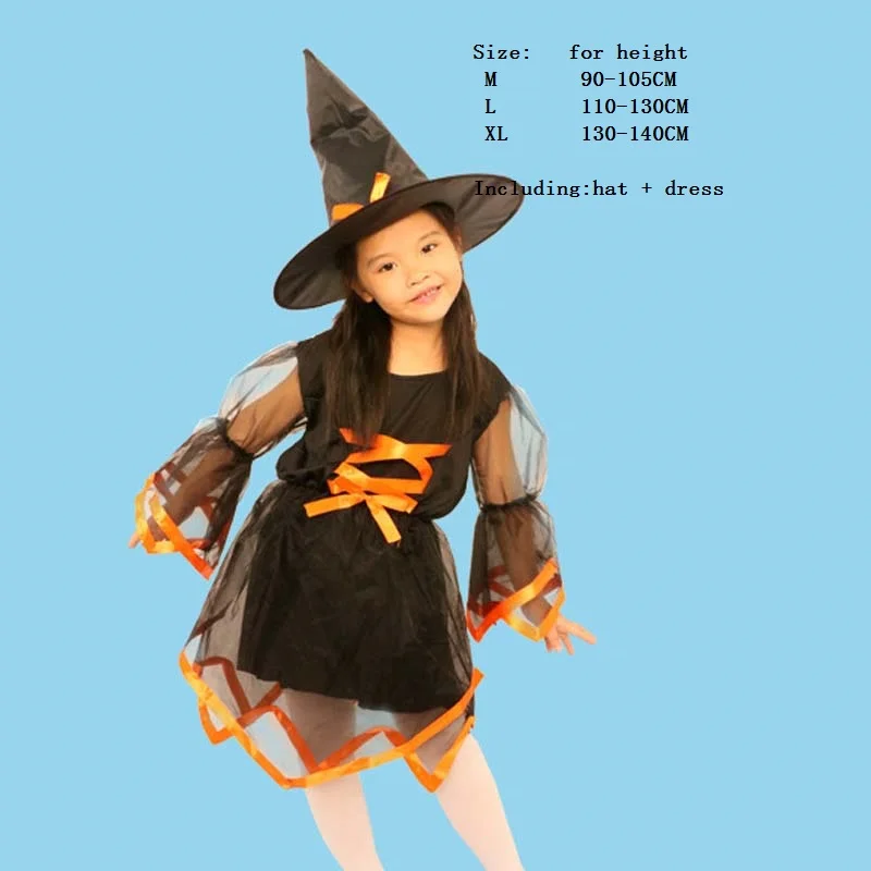 Kids Girls Witch Cosplay Costume For Children Stage Performance Costumes Party Fancy Dress Purim Halloween Masquerade | Тематическая