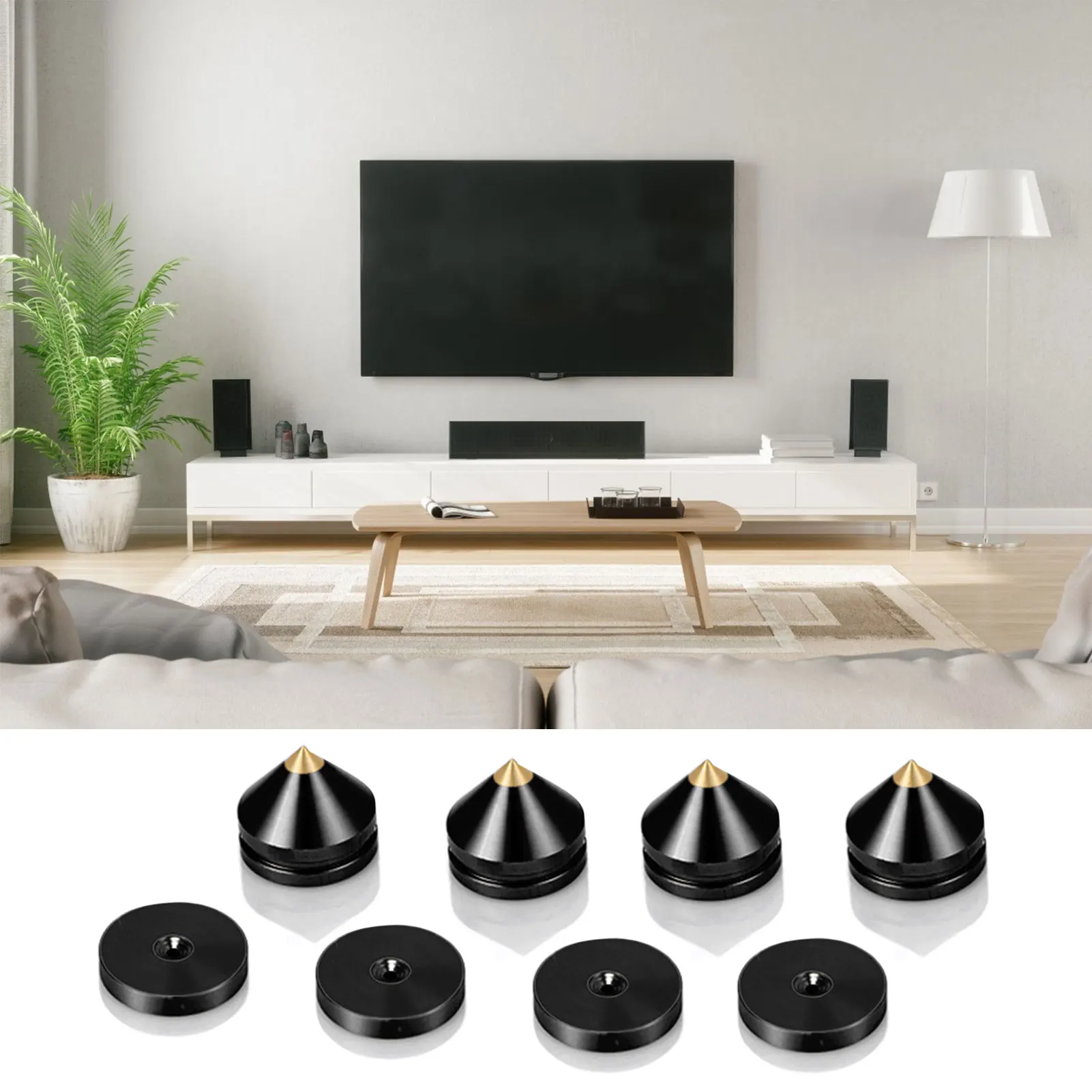 1 PC Speaker Spikes Subwoofer Amplifier Isolation Feet Stand Cone Pad Aluminium Alloy Floor Foot Nail | Электроника