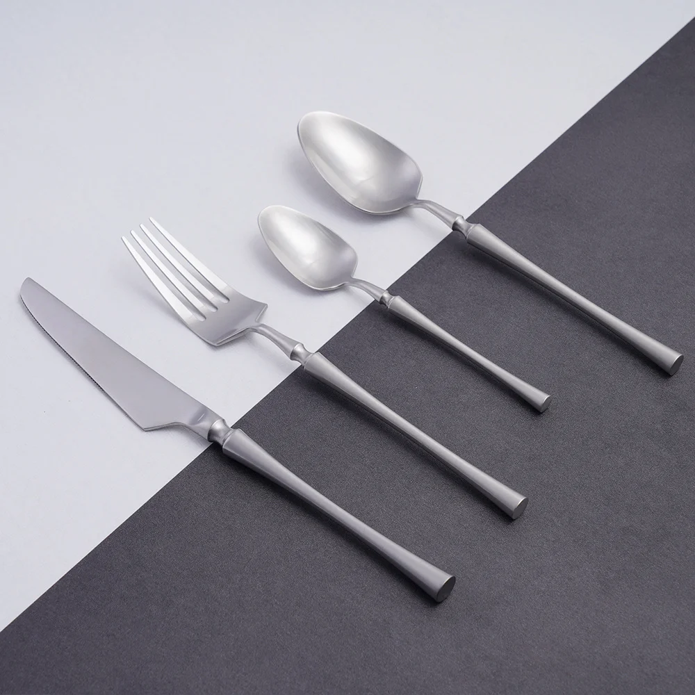 Silver Household Cutlery Set Kitchen Dinnerware Stainless Steel Creative Fork Knife Spoon Flatware High Quality Kitchen Utensils