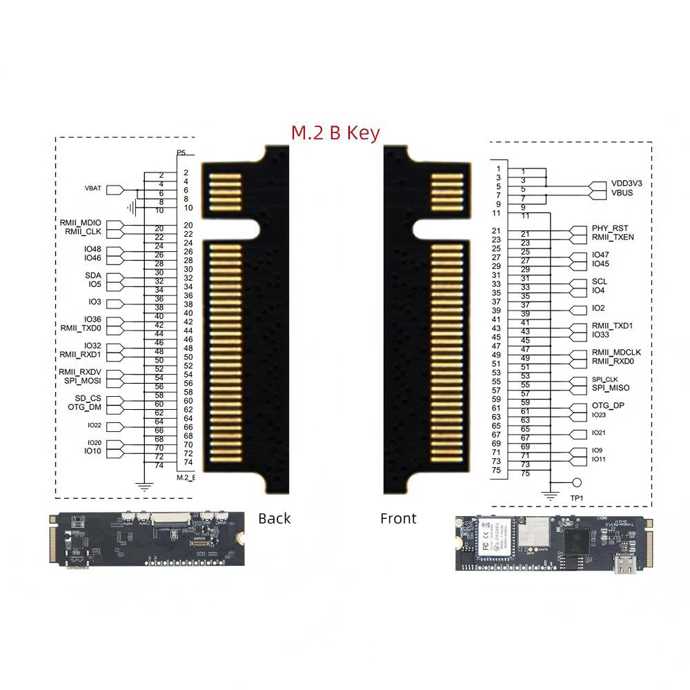 Фото Плата разработки ESP32-P4 с Wi-Fi 6, BLE 5, слотом M.2, интерфейсами камеры MIPI CSI DSI, поддержкой 1080P, 16 МБ флеш-памяти, 8 МБ PSRAM, модуль беспроводной связи IoT. №1