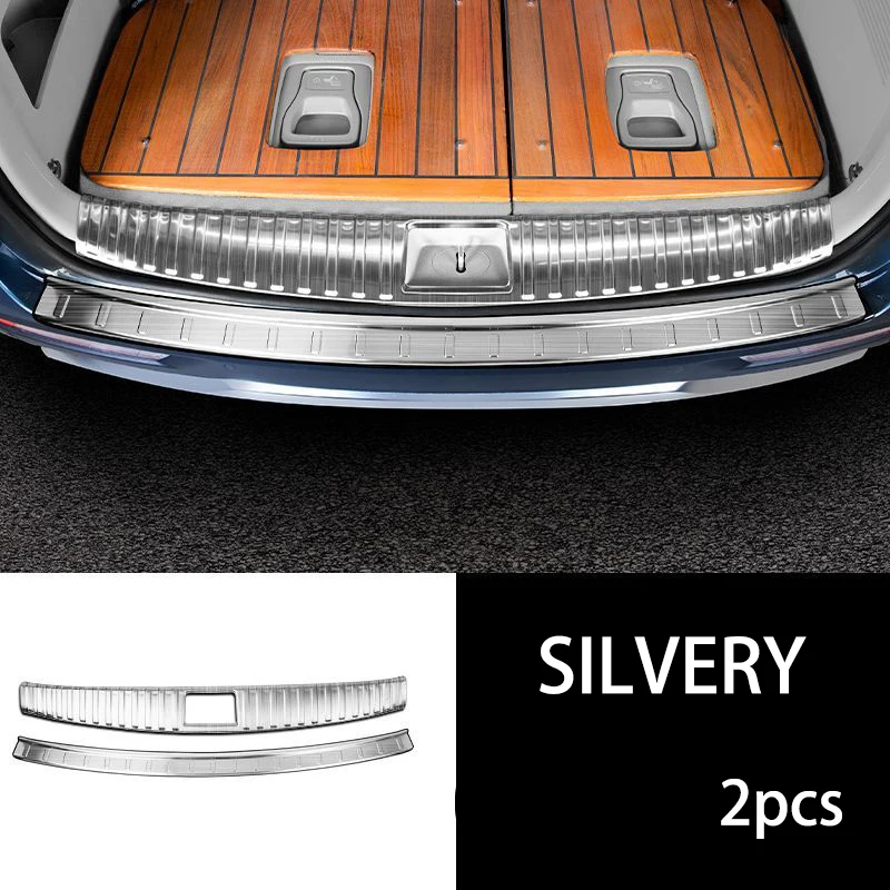 

Подходит для Kia Carnival KA4 2021-2025, хромированная нержавеющая сталь, задний багажник снаружи внутри, защитная крышка для бампера, накладка на порог