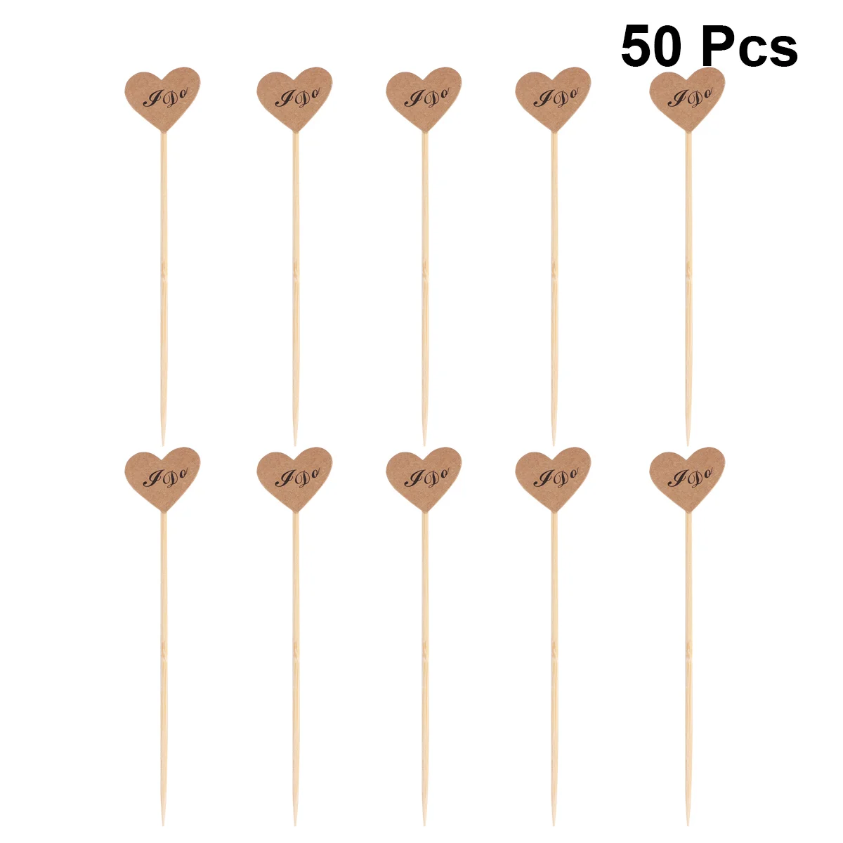 

50pcs Rustic Vintage Kraft Paper Dining Room Table Decor Picks Cake Toppers Food Flags Canape Sticks Wedding Bridal Shower Party