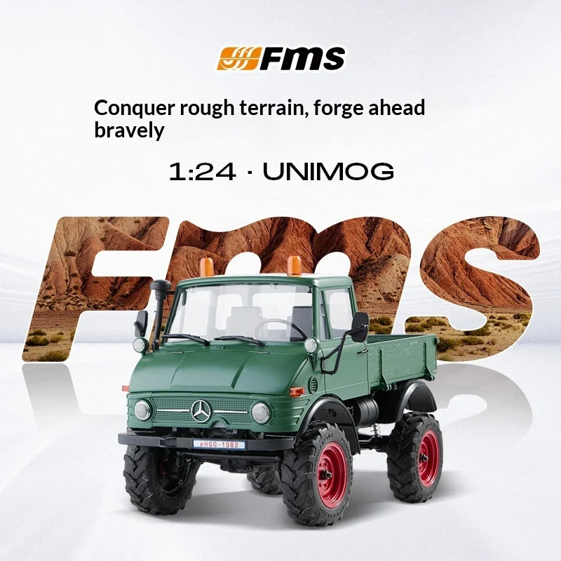 Фото В наличии: Радиоуправляемая модель внедорожника Mercedes-Benz FMS FCX24 Unimog 421 1:24, 4WD, 1966 года, электрическая, на пульте управления, имитационная модель автомобиля №3