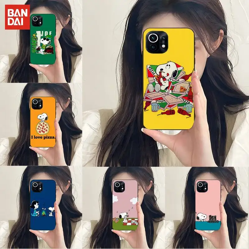 

Bandai Black Snoopy Dog Phone Case Fundas for Xiaomi Mi 9t 10t 11 11i 11x Poco M3 Pro X3 Nfc F3 Redmi 9 8 7 Trendy Luxury Cover