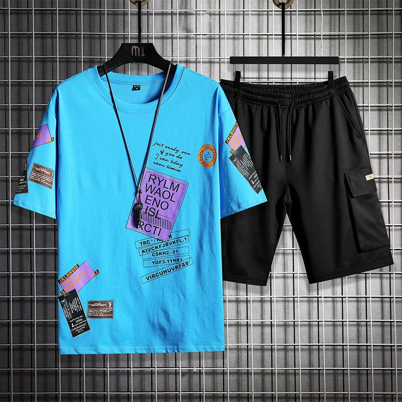 

Summer Sets Comfortable Suit Casual T-shirt Shorts and Men Tracksuit T-shirt Shorts Outfits Cool Suits Short Set
