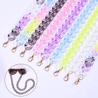 rainbow transparent color acrylic glasses chain neck strap wide amber chain for glasses lanyard women sunglasses accessories