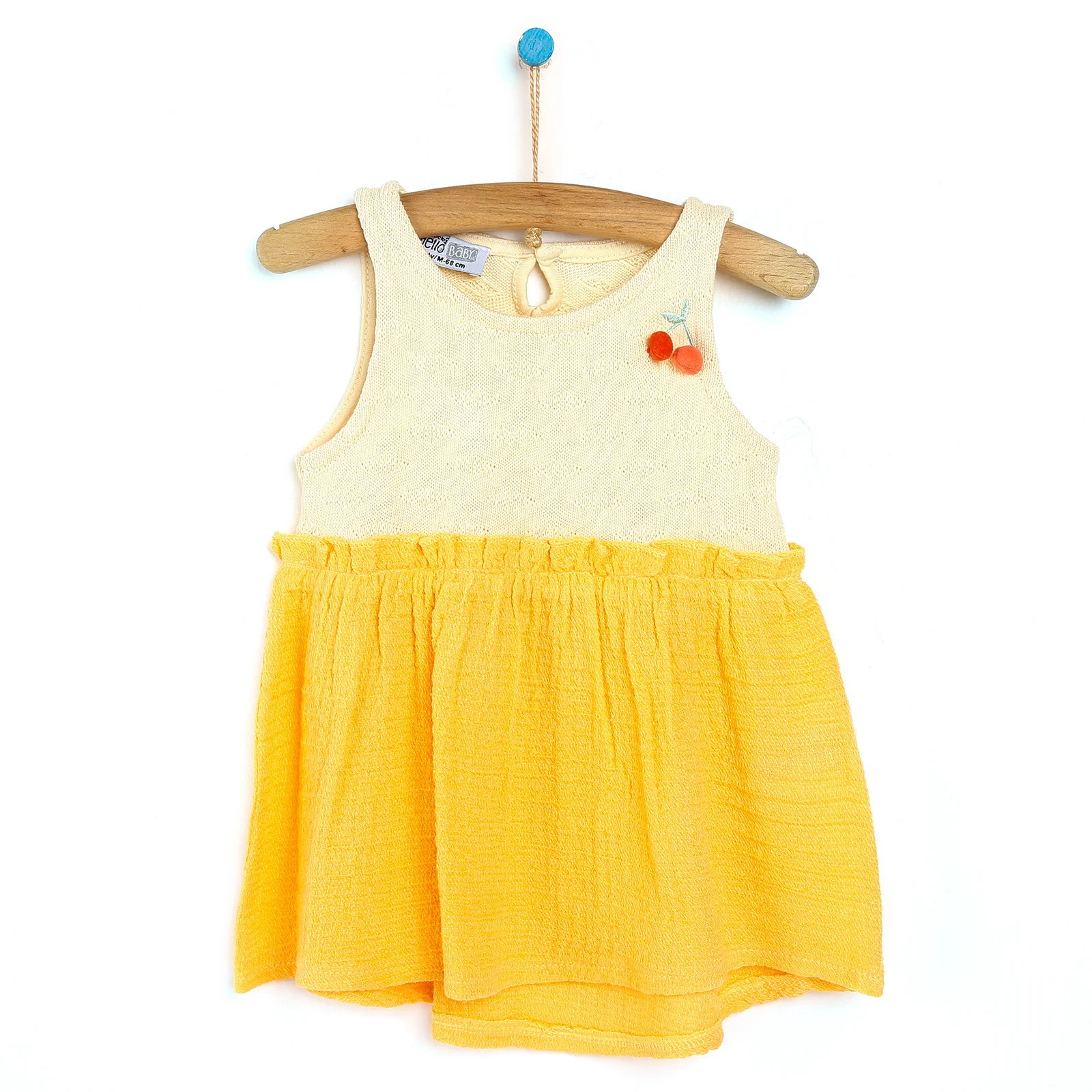 

ebebek HelloBaby 2022 New Season Baby Clothes Hello Berry Kız Bebek Modelli Kolsuz Dokuma Elbise