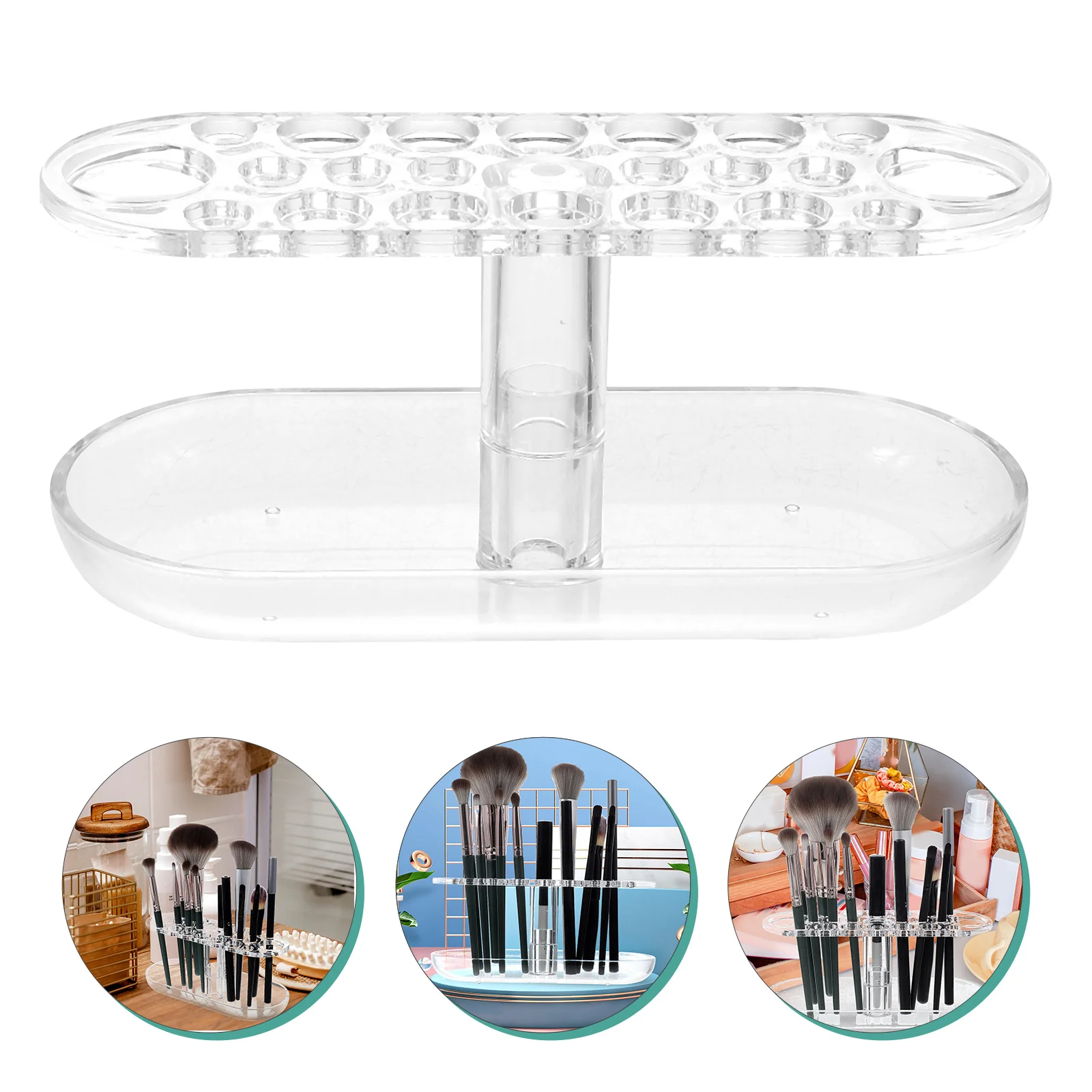 

Brush Makeup Rackeyebrow Stand Holder Storage Display Desktop Drying Brushes Organizercontainer Grid Multiacrylic Household