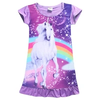 disney 4 10 y kids girls dress children cartoon unicorn horse print dress girl princess dress kids summer casual dress