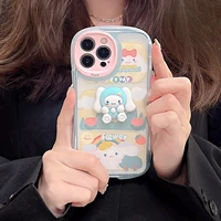 cute sanrio cinnamoroll 3d cartoon doll phone case for iphone 13 12 11 pro max xr xs max x y2k girl shockproof soft shell fundas