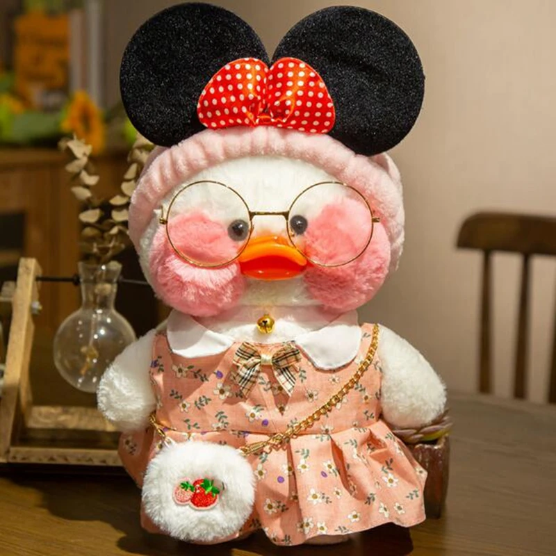 

30CM Cute Lalafanfan Duck Cafe Mimi Ducks Plush Doll With Clothes Soft Animal Ducks Kids Lovers Birthday Gift for Girls
