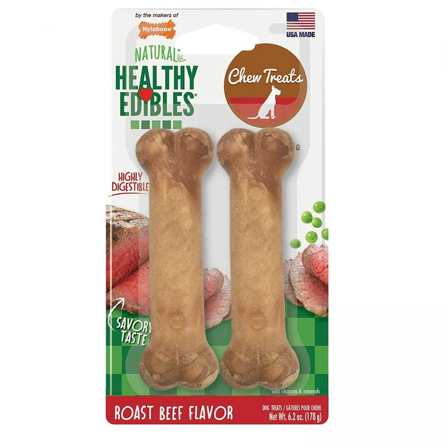 

Nylabone Healthy Edibles Wholesome Dog Chews - Roast Beef FlavorU81633