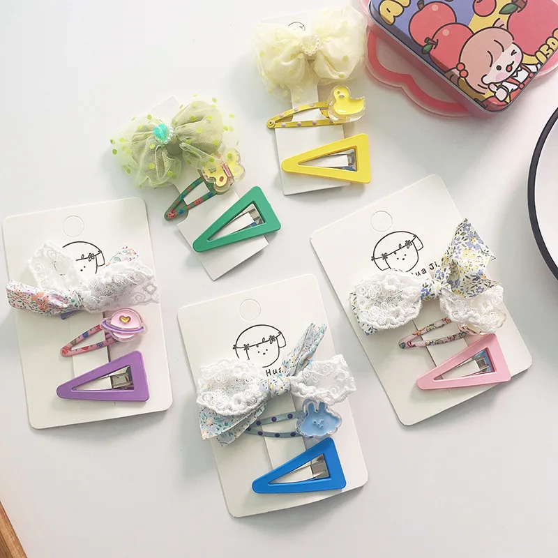 

3pcs/set Cute Cartoon Hairpins for Baby Girls Kroean Sweet Princess Big Bow Hair Pins Bang Side Clip Baby Girl Hair Accessories