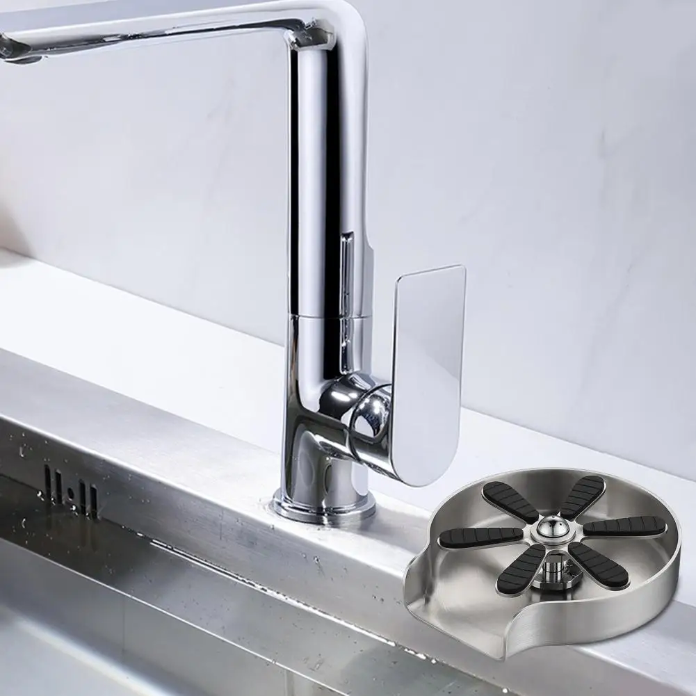 

Sink Glass Rinser 9-Holes Design Resistant Stainless Steel All-Purpose Baby Bottle Glass Cup Rinser Kitchen Tools