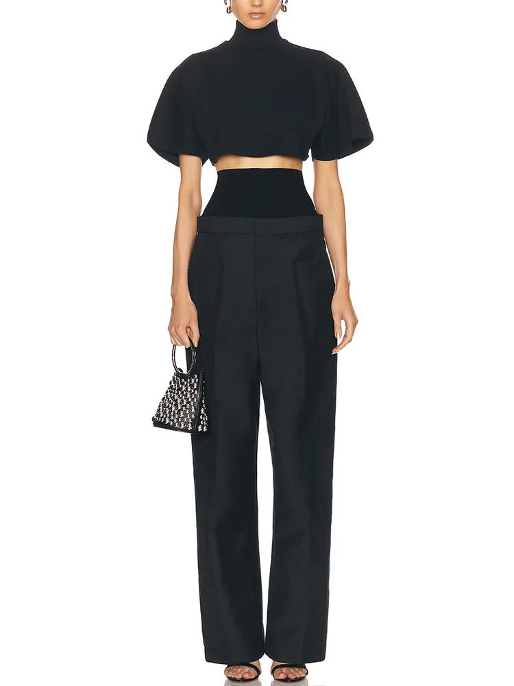 Женская одеждаingy2k осенне-зимний костюм с высокой талией брюки прямые женские