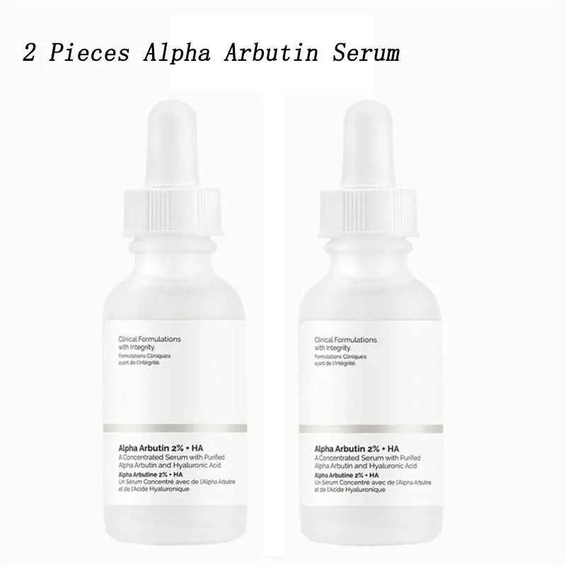 

2PCS Apha Arbutin 2%+HA Serum Brighten Skin Tone Improve Darkening Make Up Water Control Oil Shrink Pores Fade Acne Marks 30ML