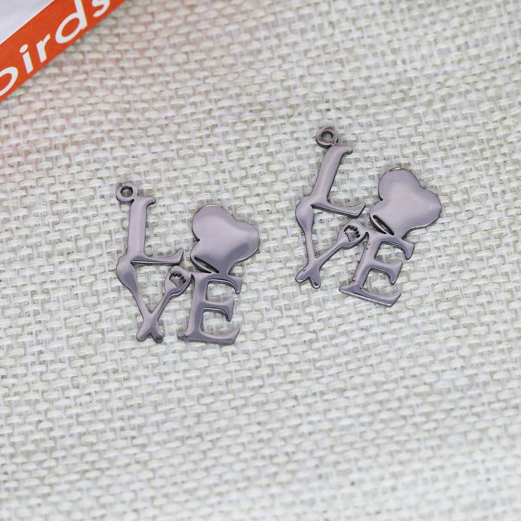 

5PCS Chef Special Love For Cooks Pendant DIY Stainless Steel Gift For Women Men Charm Pendant For Bracelet Jewelry Findings