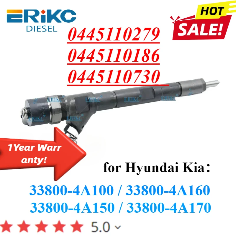 0445110279 0445110186 дизельный инжектор 0445110730 33800-4A150 Форсунка двигателя для Hyundai Kia 33800-4A100