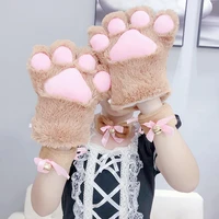 kawaii plush mitten lolita cat paw gloves cosplay show cartoon gloves childrens performance props clothes accessories