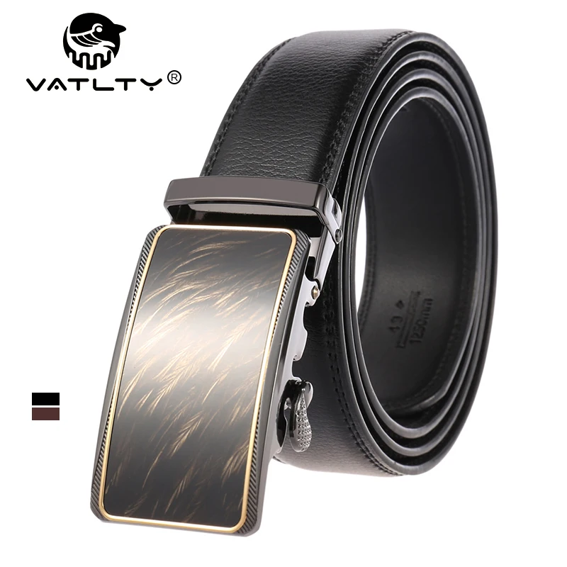 

VATLTY 35mm Trouser Belt for Men Metal Automatic Buckle Leather Belt Natural Real Cowhide Business Boss Belt Waistband Male Gift