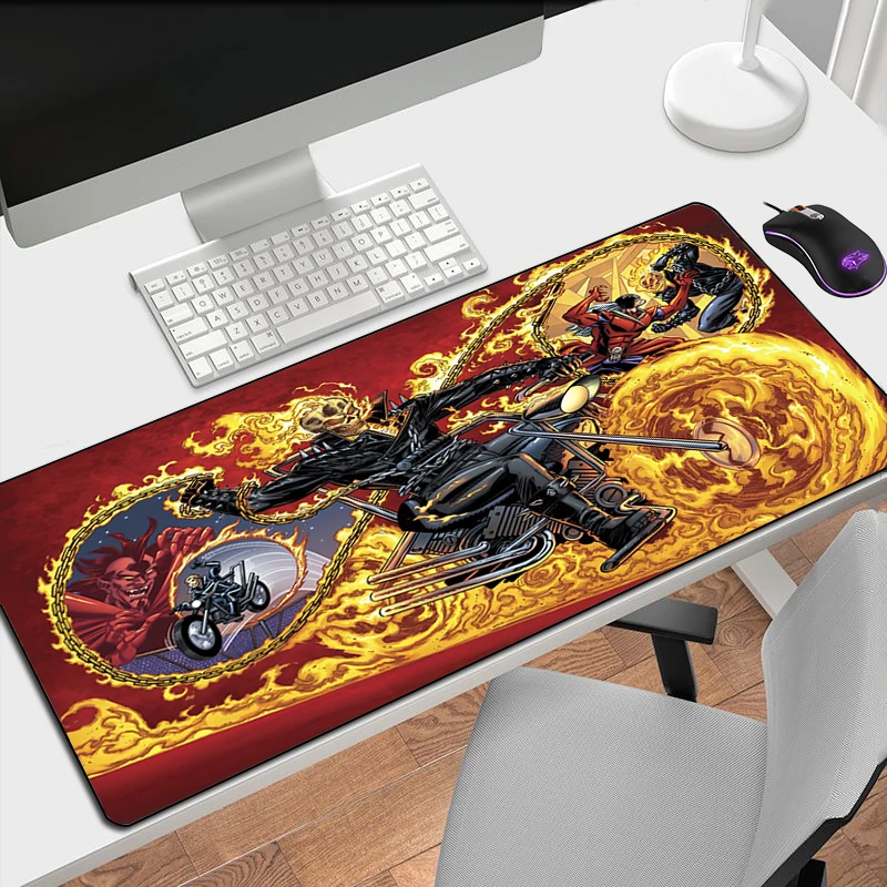 

Rider-Ghost Mousepad Desk Mat Large Mouse Pad Gaming Pc Accessories Gamer Keyboard Mats Mause Pads Xxl Protector Mice Keyboards