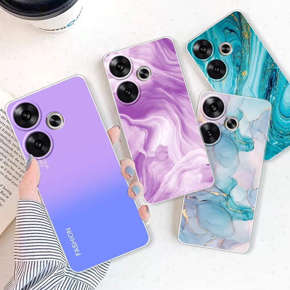 Чехол для Xiaomi Poco F6 Pro задняя крышка M6 4G противоударный прозрачный мягкий