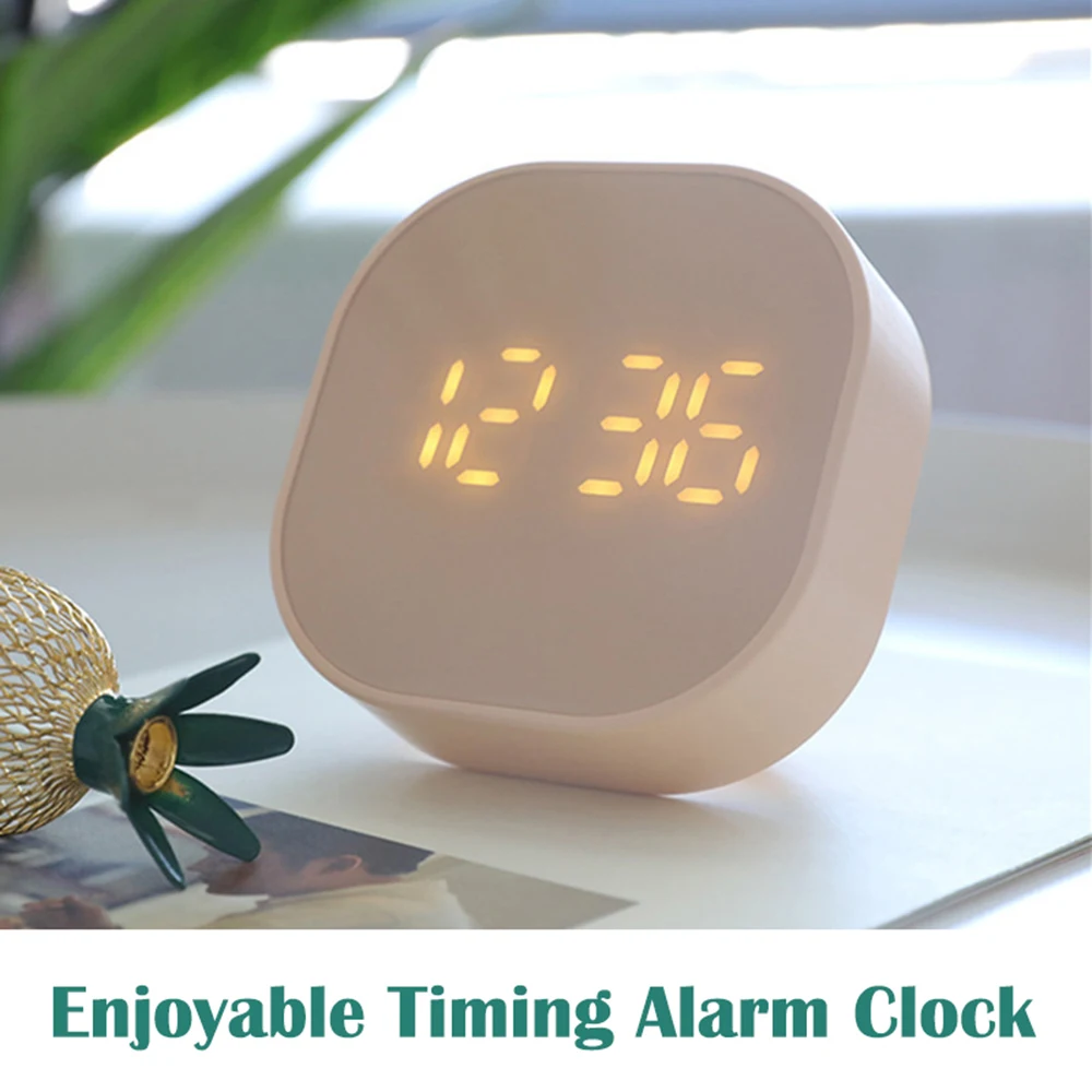 

Mini LED Digital Table Clock with Backlight Snooze Alarm Clocks Temperature Magnetic Suction Timer for Kitchen Home Decoration