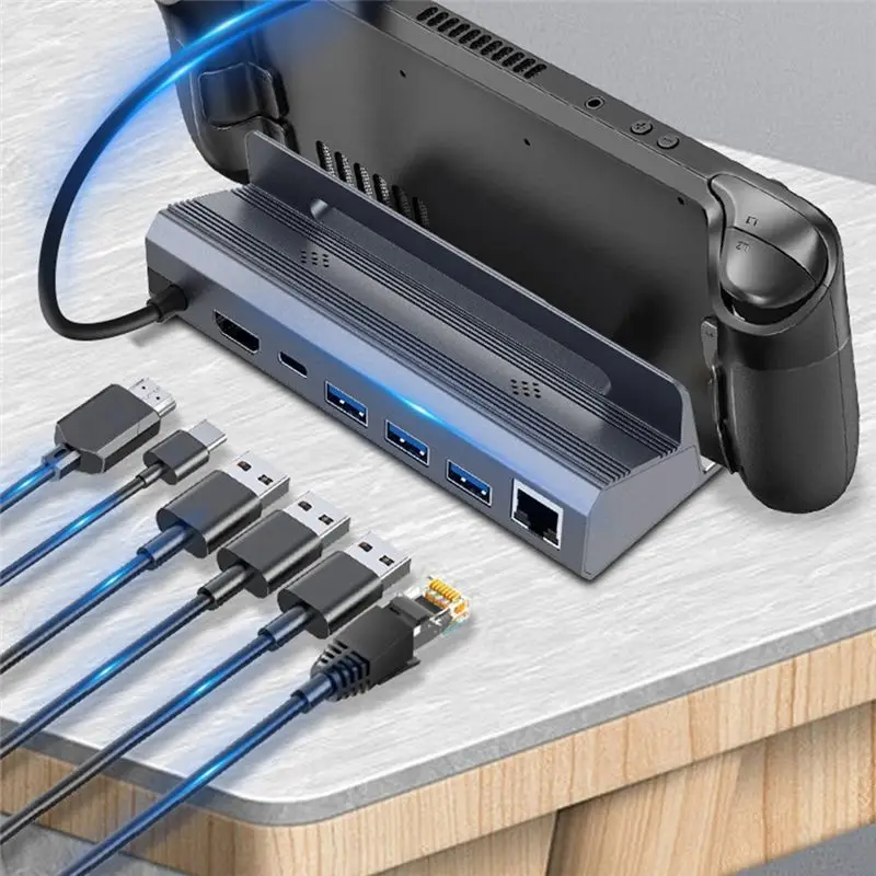 Фото Док-станция A43M 6-в-1 для Steam Deck: подставка-хаб с HDMI 4K 60 Гц для консоли Steam Deck №2