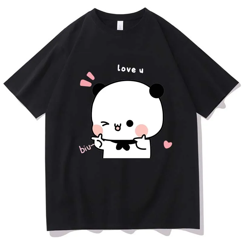 Футболка с рисунком панды медведя Bubu и Dudu футболки круглым вырезом принтом в