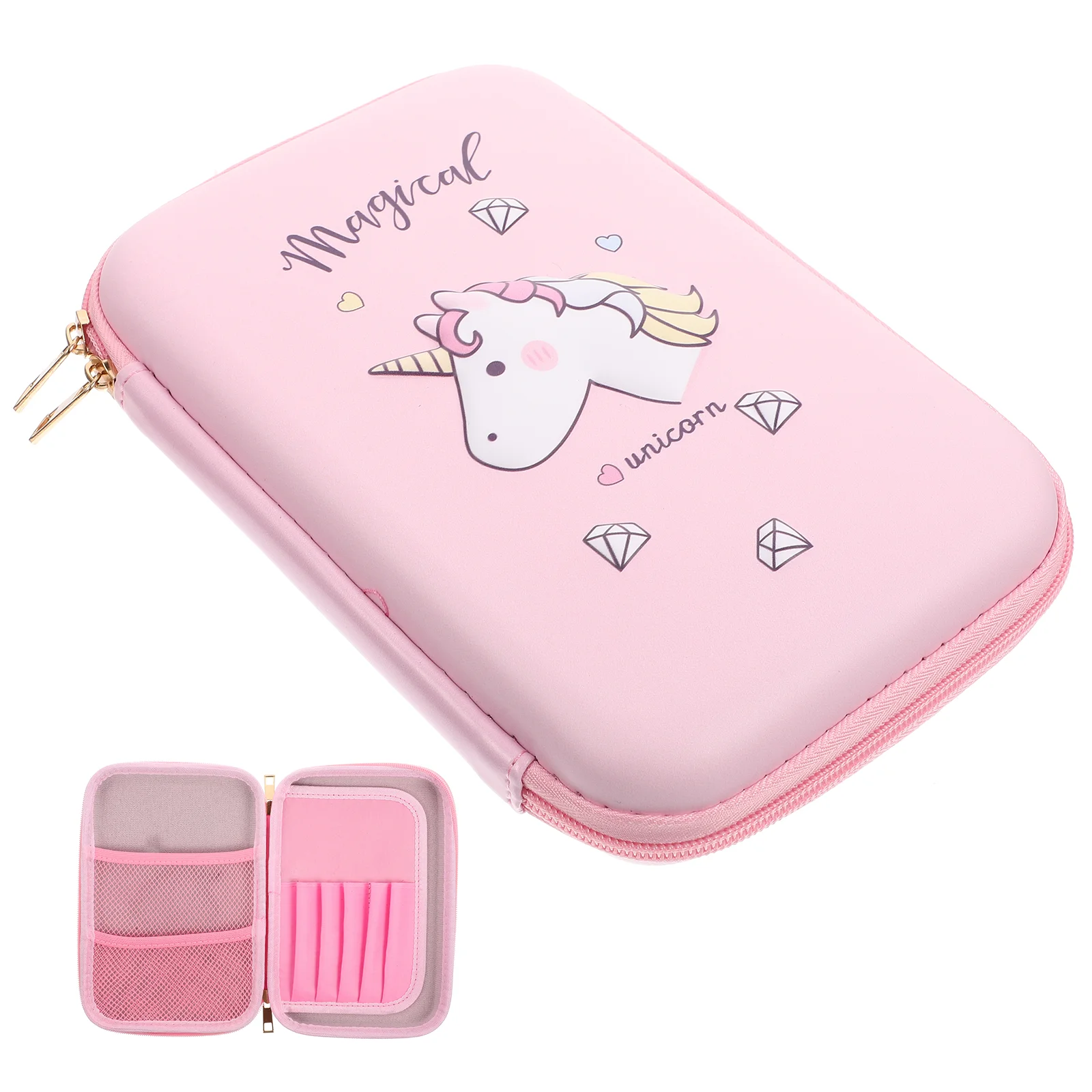 

Stationery Box Adorable Storage Bag Student Zipper Handheld Pouch Makeup Convenient Case Organizers