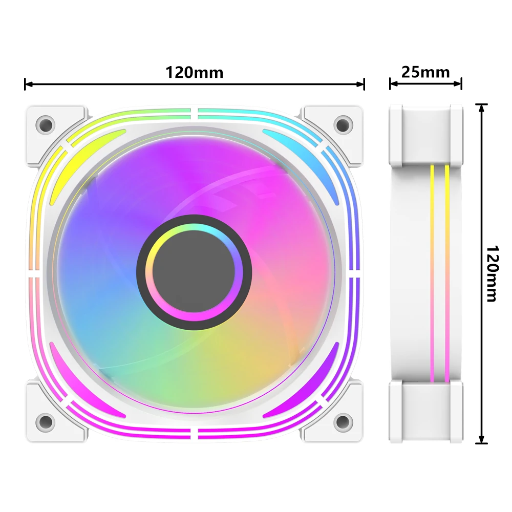 Darkflash INF24pro White Computer Case Fan ARGB RGB Mute 120mm 4pin PWM Air Cooler Gamer Computer Case Fan images - 6