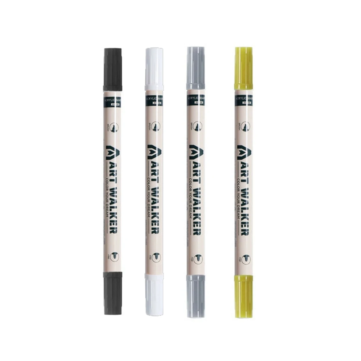 

Набор художественных акриловых маркеров черный/белый/золотой/серебряный