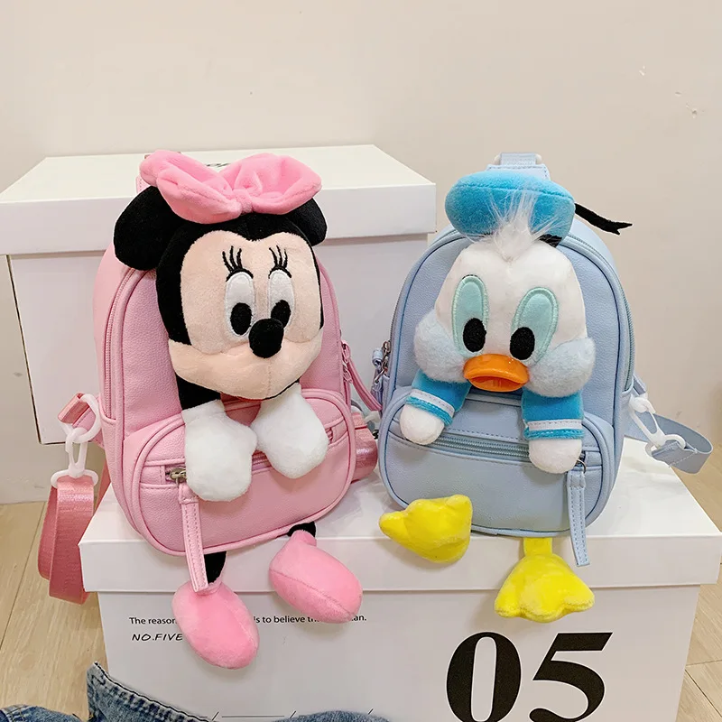 

Новый школьный ранец из ПУ кожи с изображением Дональда Дака, милый рюкзак для мальчиков и девочек, маленький рюкзак