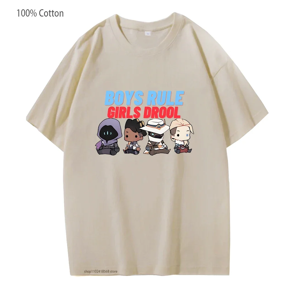 Футболка Valorant милая мультяшная рубашка Omen Cypher Sova для мальчиков и девочек топы