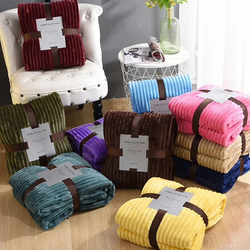 

Plaid Bed Blankets Warm Soft Coral Fleece Throw Blanket Sofa Cover Bedspread On The Bed For Adult Kid Pet Home Textile 200 × 230