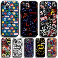 marvel avengers logo for apple iphone 13 12 11 pro 12 13 mini x xr xs max se 5 6 6s 7 8 plus phone case liquid silicon black
