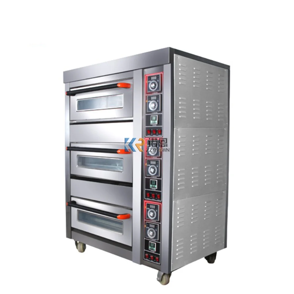 

3 Decks 3 Trays Stainless Steel Gas Baking Oven Sweet Potato Bread Pizza Cake Shop Commercial Oven Bakery Machines Equipment