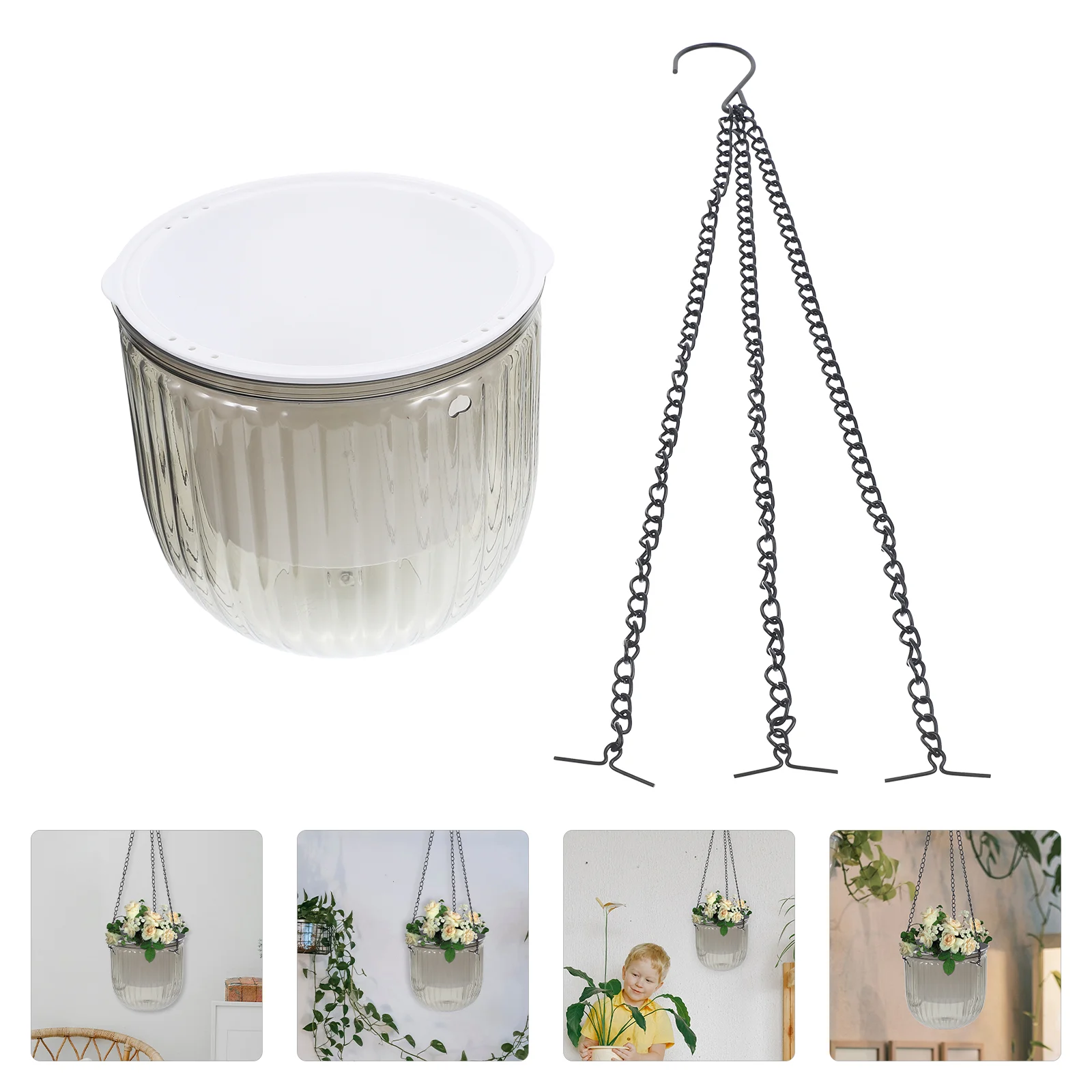 

Pot Hanging Planter Watering Pots Wall Self Flower Planters Indoor Plastic Hydroponics Orchid Auto Succulent Water Irrigation