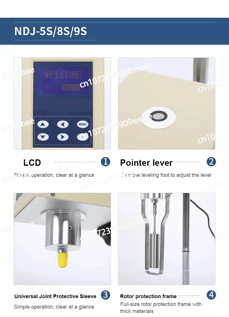 NDJ-9S Цифровой вискозиметр Cosmetics Brookfield с термометром и # 0-ротор