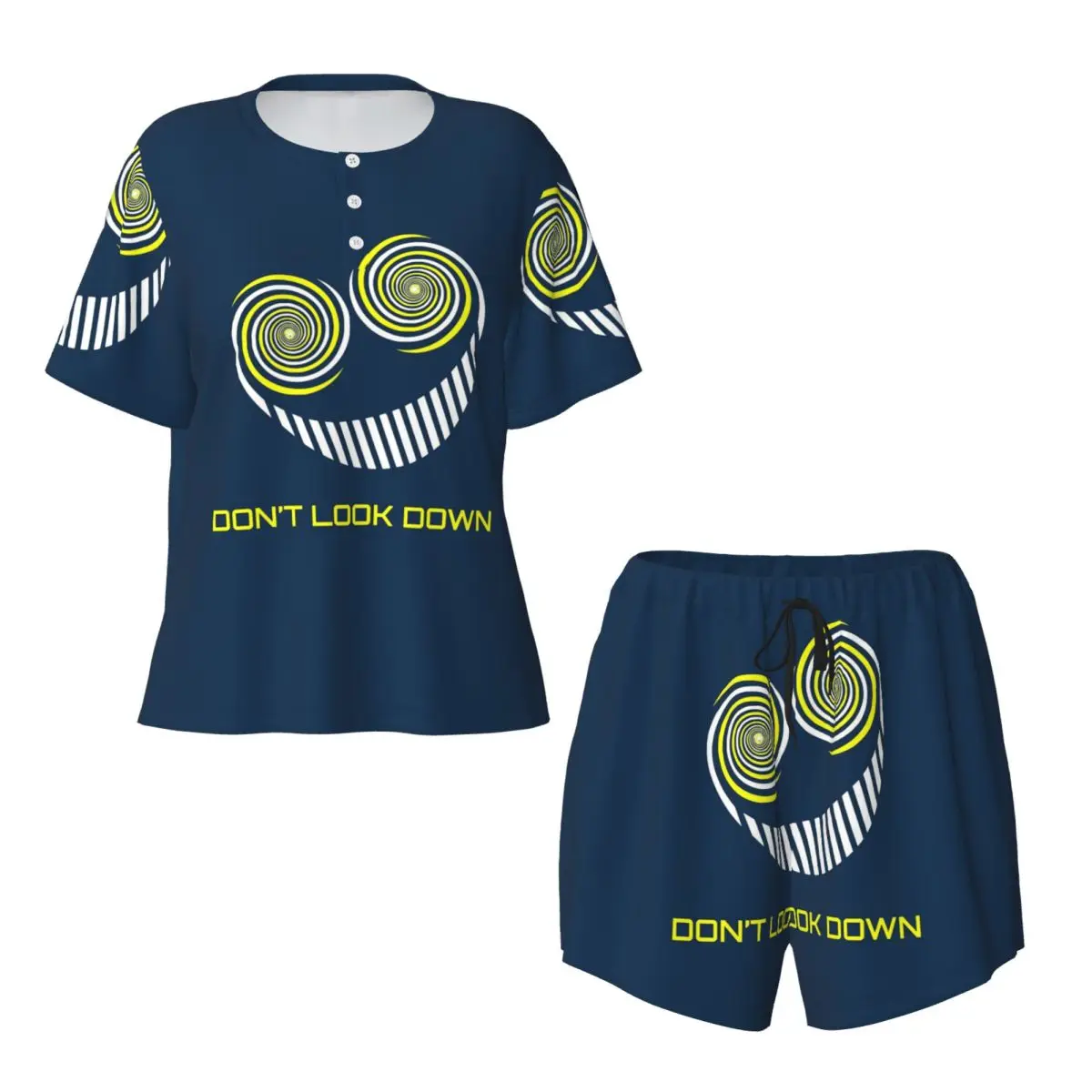 Фото Ночные рубашки The Smiler Alton Towers Uniform Outfit Merch UkActive с круглым вырезом и короткими рукавами для сна, женские свободные рубашки для сна №3