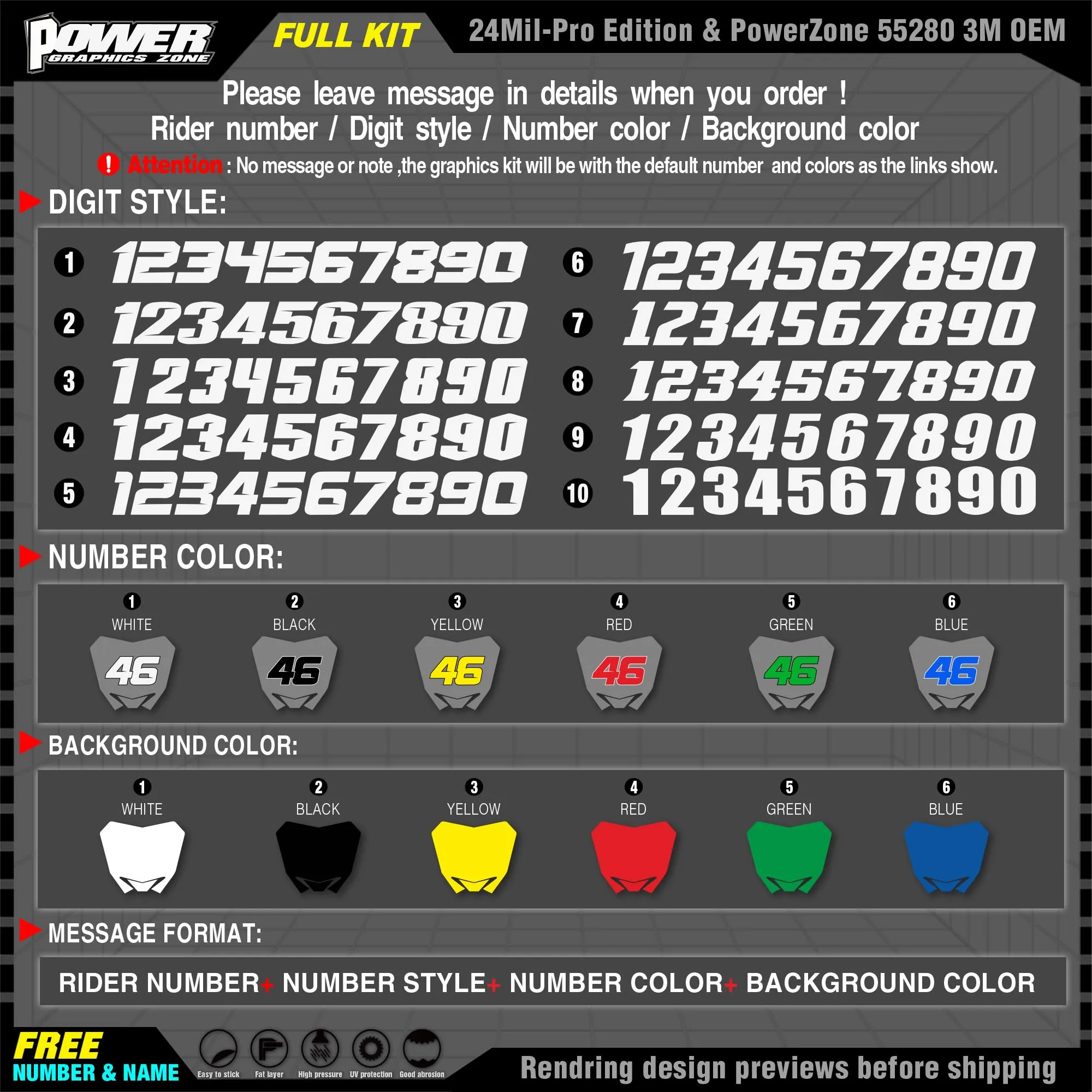 PowerZone пользовательские команды графики фоны наклейки 3 М Набор для YAMAHA 2002-2014 YZ125