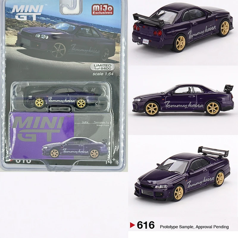MINIGT 616 1:64 Nissan Skyline GT-R R34 Midnight Purple диорама коллекция моделей автомобилей