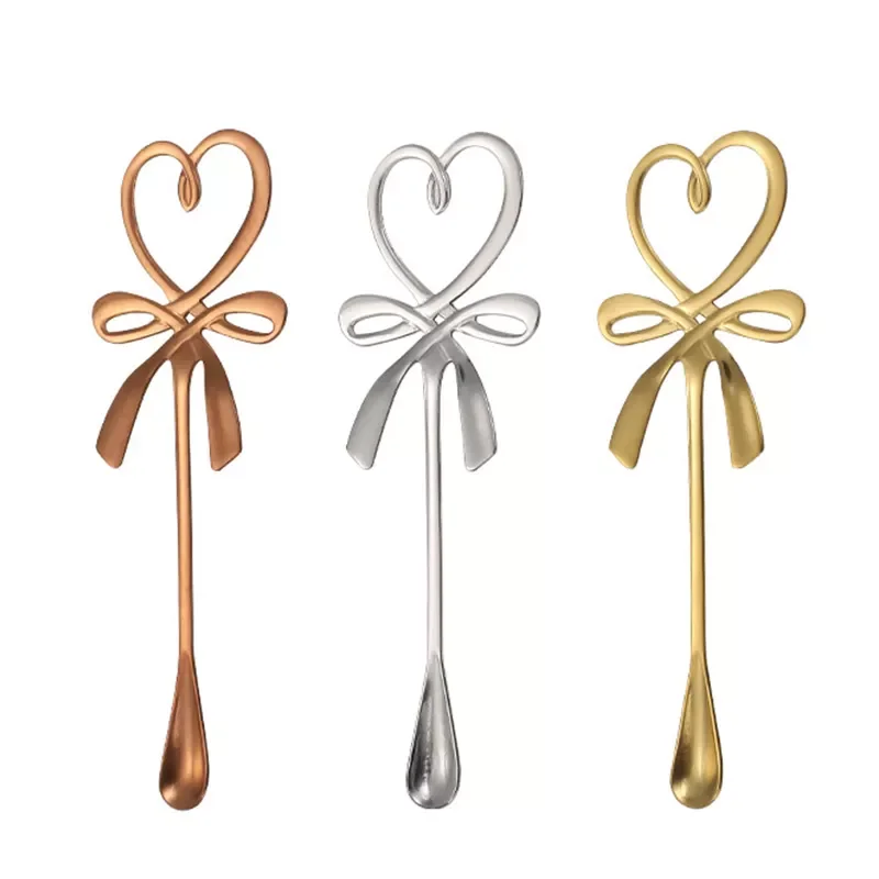 

2023New Coffee Mixing Spoon Mini Heart LOVE Spoon Long Handle Flatware Coffee Drinking Tools Kitchen Gadget Valentine's Day